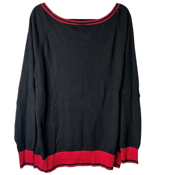 Torrid Union Jack Heart Sweater Black Red‎ White Blue Womens Plus 3X Flag Cotton - Picture 6 of 10